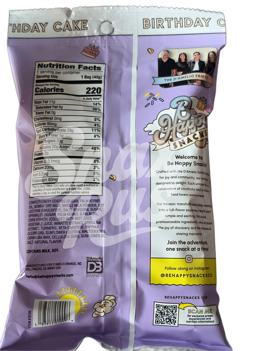 Be Happy Snacks Birthday Cake Popcorn