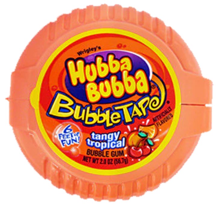 Hubba Bubba Bubble Tape - Tangy Tropical Flavor