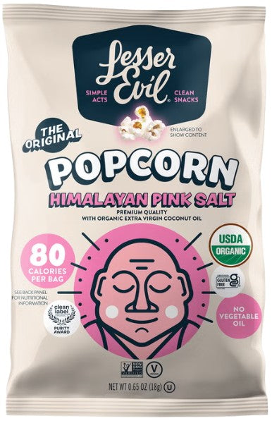 Lesser Evil Himalayan Pink Salt Popcorn .65 oz